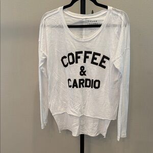 Feel The Piece White Long Sleeve Top with Black Print